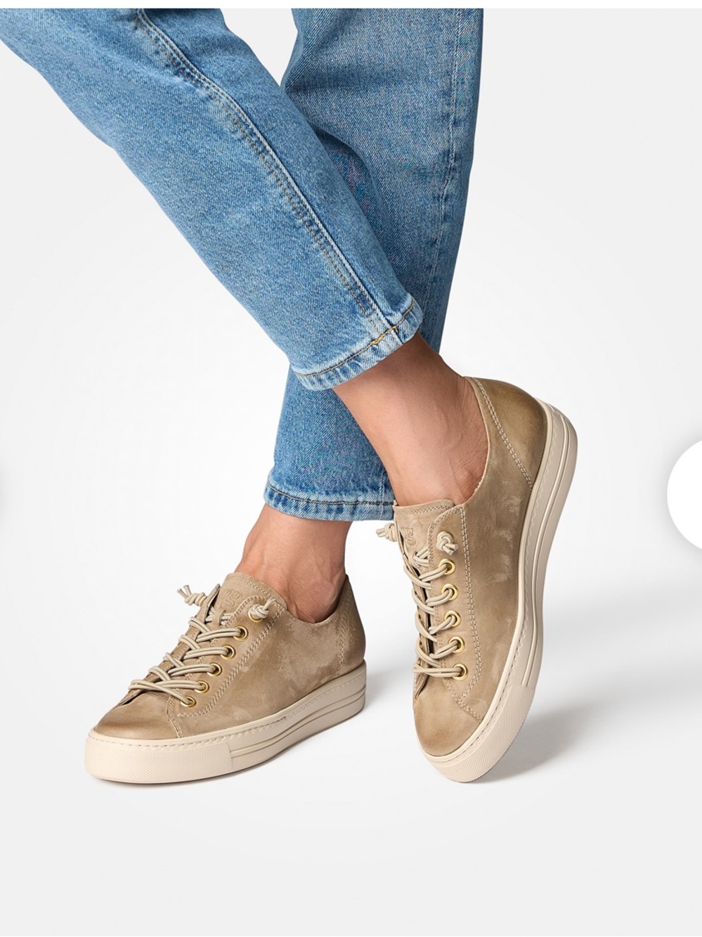 Paul Green Women's Suede Lace-Up Sneakers in Tan Uk 4.5 US 7 gently used